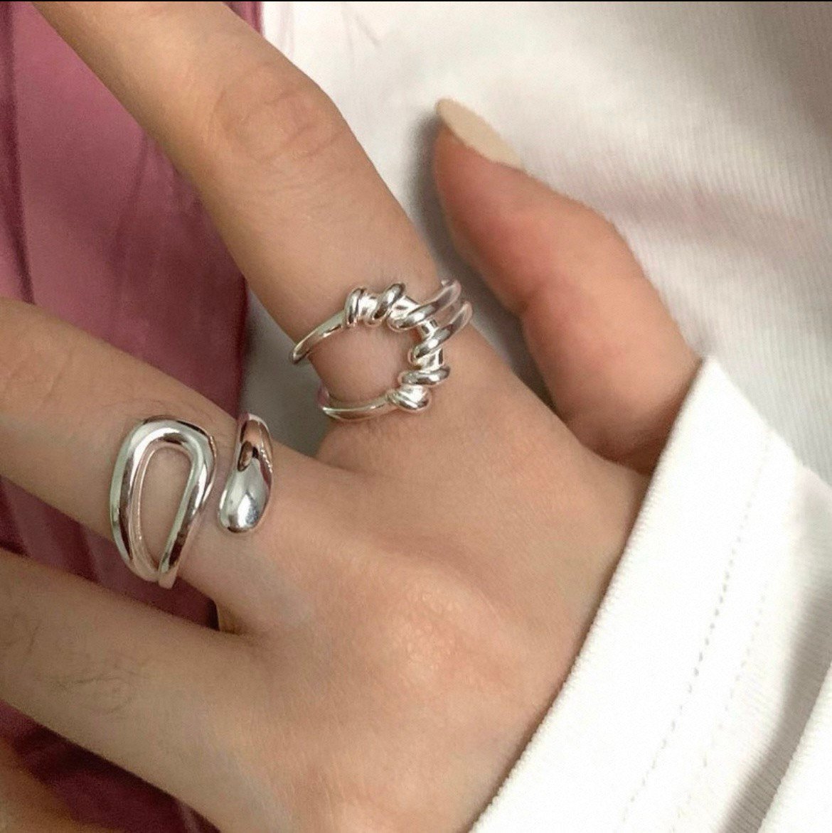 Геометрические ажурные кольца